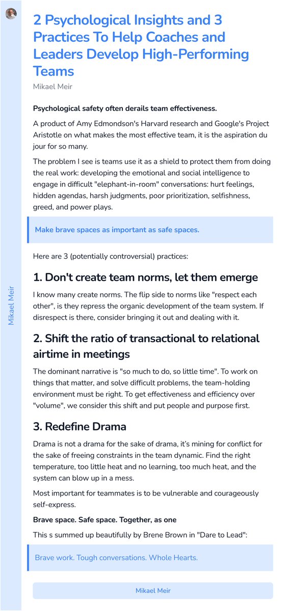 MikaelMeir's tweet photo. 2 Psychological Insights and 3 Practices To Help Coaches and Leaders Develop High-Performing Teams
Day 25
#Ship30in30 https://t.co/fZZoHeZh7f
