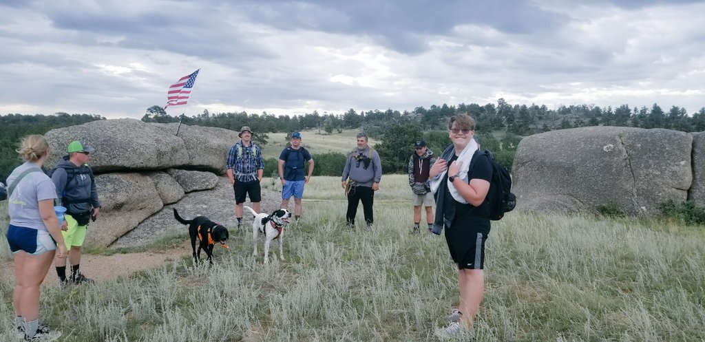 F3Iceman's tweet photo. Today we celebrated one year of invigorating male community leadership in #Cheyenne with a family camping trip/ruck.  
Hounds, M's, 2.0s and one FNG joined us for a 4.5 mile ruck followed by breakfast cooked over the camp fire. Welcome Yoga Mom.  We are excited for the next year. https://t.co/oglLMnpahq