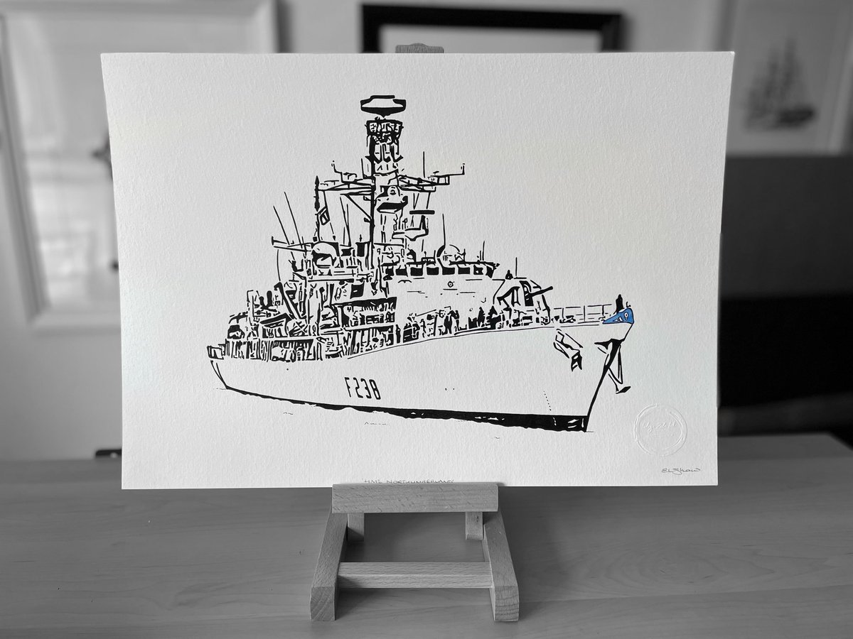 🚨COMMISSION REVEAL 🚨

@HMSNORT  This was a leaving gizzit to one of the officers from the ship back in the summer. I love her 🔵👃🏻

#hmsnorthumberland #f238 #FearNORT #type23 #hmnbdevonport #royalnavy #ship #britisharmedforces #militaryartist #inkdrawing #printsavailable