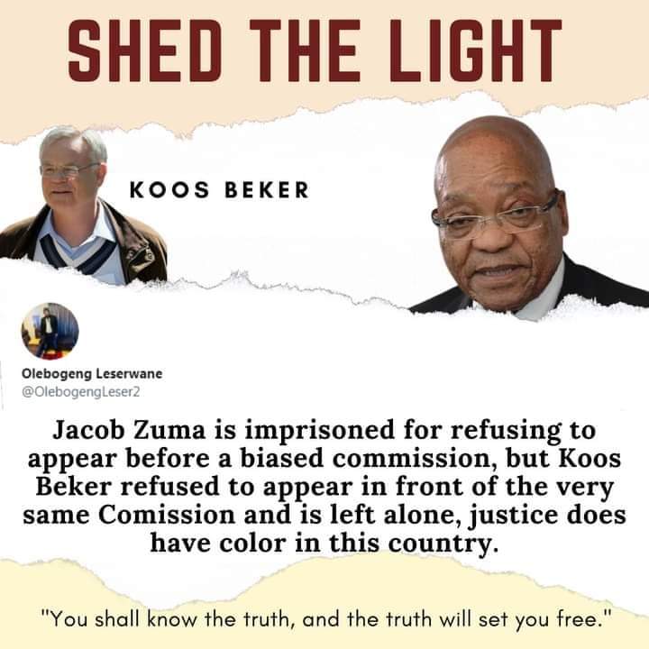Concode4's tweet photo. @ZweSibiya @Peterman43 @BrandonKaule It was ok for Koos not to attend comm (never arrested) but NOT ok for Zuma,(arrested),double standards..rule of law anyone? https://t.co/DXbpKkdePf