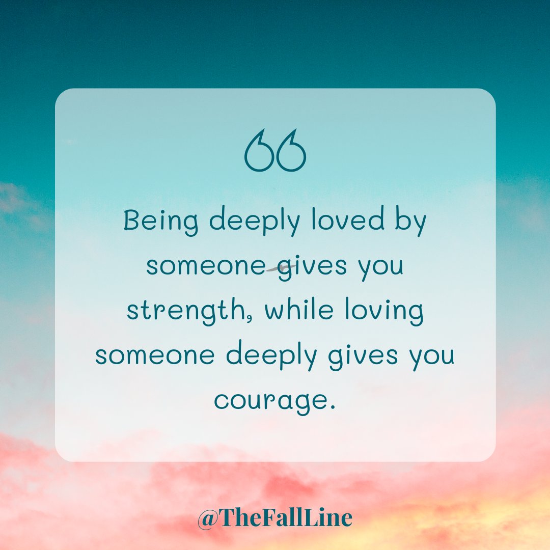 💖 'Being deeply loved by someone gives you strength, while loving someone deeply gives you courage.' 💪❤️ These profound words remind us of the beautiful dynamics of love and how it empowers us in different ways.

#PowerOfLove #StrengthInLove #CourageousLove