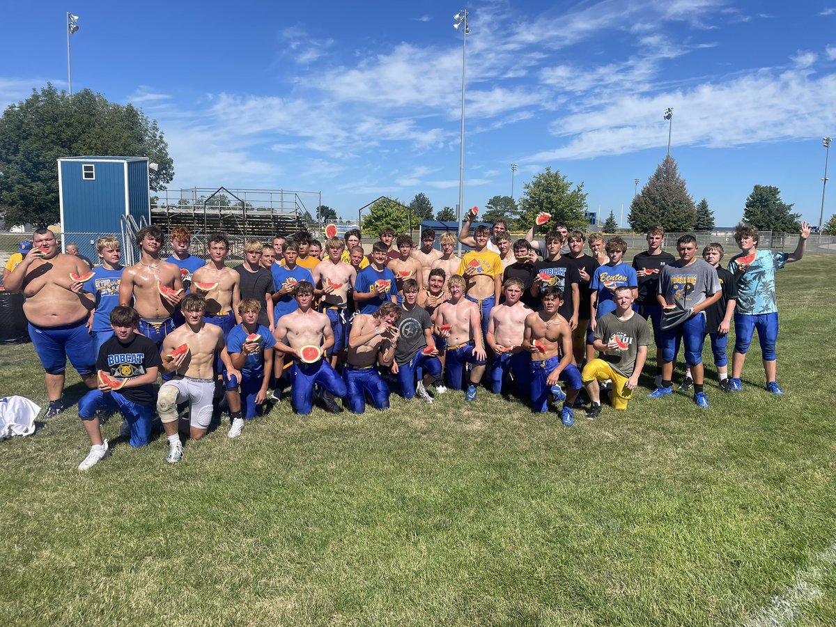 Bobcat football tradition of Watermelon Days to end the first week of practice!