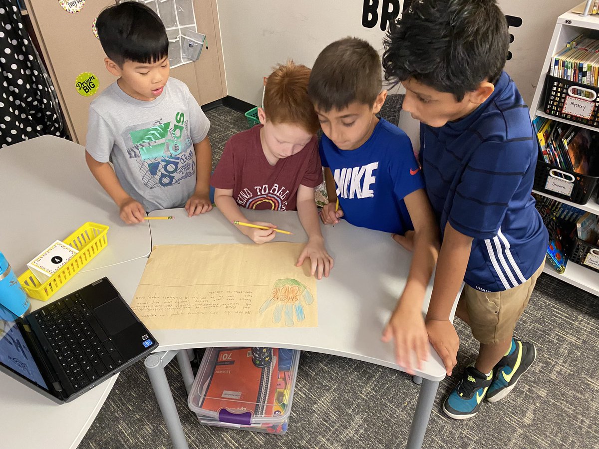 caseykelli1's tweet photo. Great start to the new year!  We began building our class community by creating our treatment agreement and collaborating in groups this week designing science safety posters.  @IsbellPride https://t.co/C70v7Y9gdz