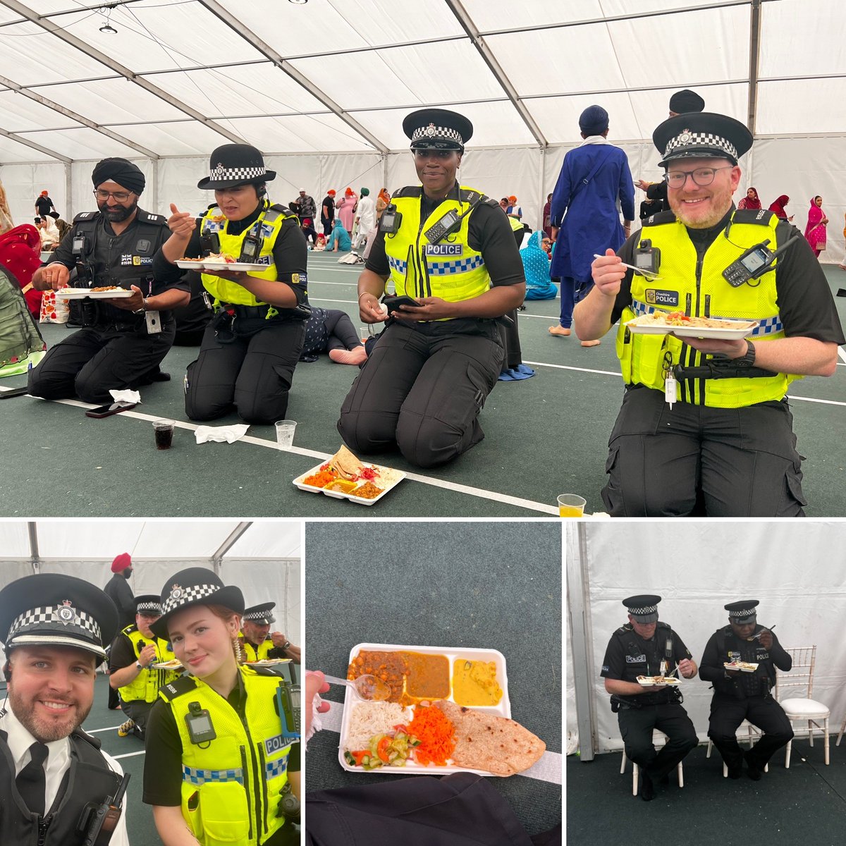 CheshPolSC's tweet photo. A perk of attending the Sikh Samagam Festival today was getting to experience incredible hospitality! The team loved sampling some traditional foods! 😍

The event is free for all members of the community to attend and there are lots of fun activities. Last day tomorrow! https://t.co/5tb5LsQxlA
