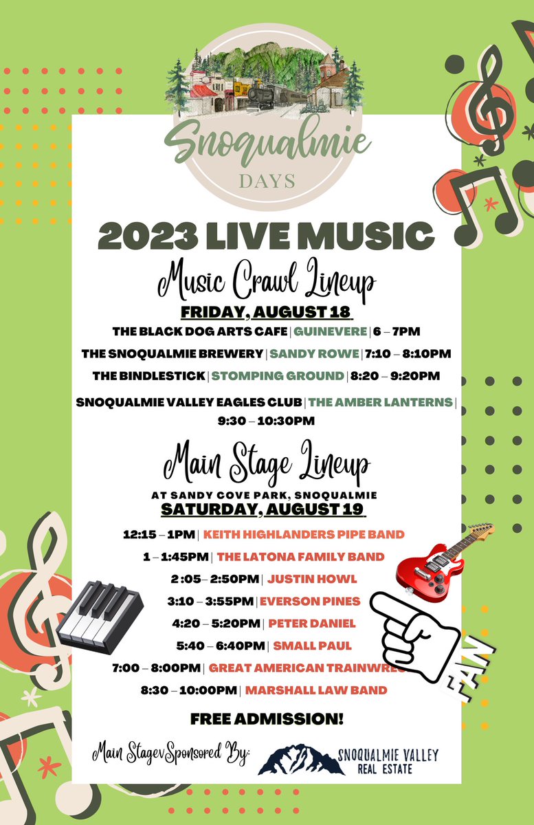 Rocking out in 1 week at Snoqualmie Days.  Beer garden will be in full effect.