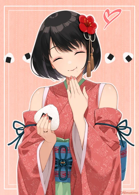 メインビジュアルとおにぎりを食べるさくらさんも担当させていただきました! 