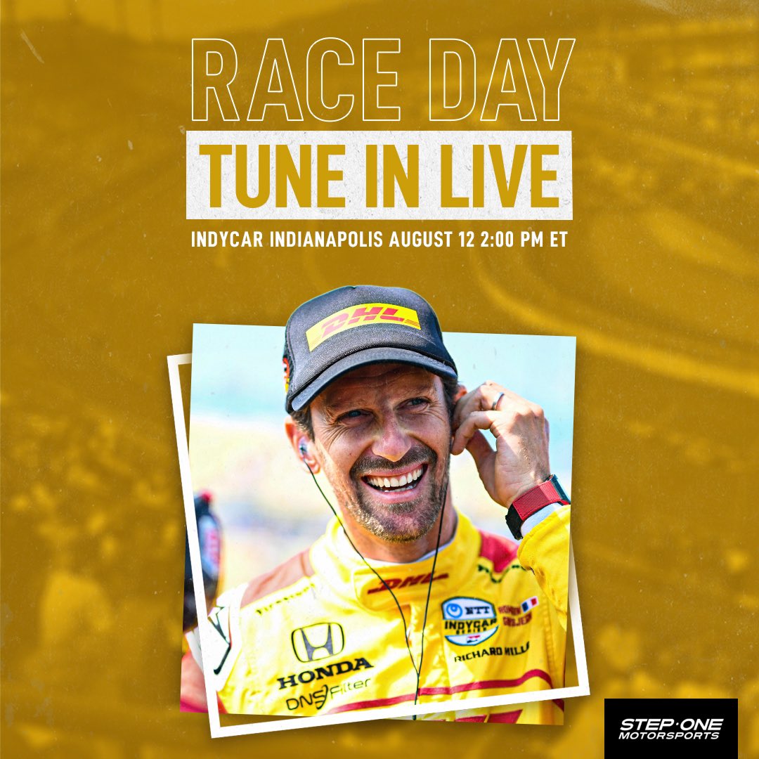 StepOneMSports's tweet image. It’s a Saturday race day at @IMS for @RGrosjean! 🙌 Here’s all you need to know to support him:

Ways to watch: indycar.com/ways-to-watch

#IndyCar #GallagherGP #StepOneMotorsports #StepOneAutomotive | @StepOneAuto