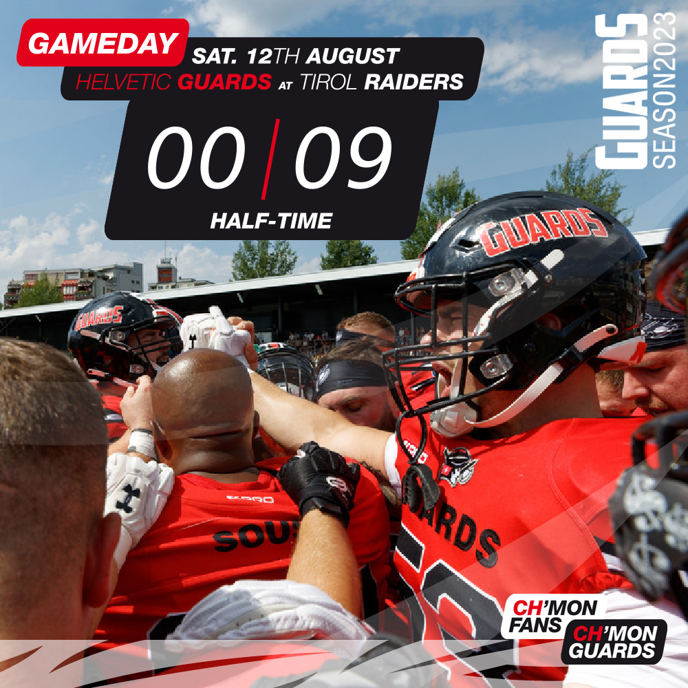 HelveticGuards's tweet photo. We are trailing against the Raiders at half-time. Let's fight back in the second-half – LET'S GO GUARDS ⚔️

#HVGatRAI #upforthechallenge #helveticguards #HoppGuards #europeanleagueoffootball

📸 @larskauz https://t.co/hhKww0xPdy