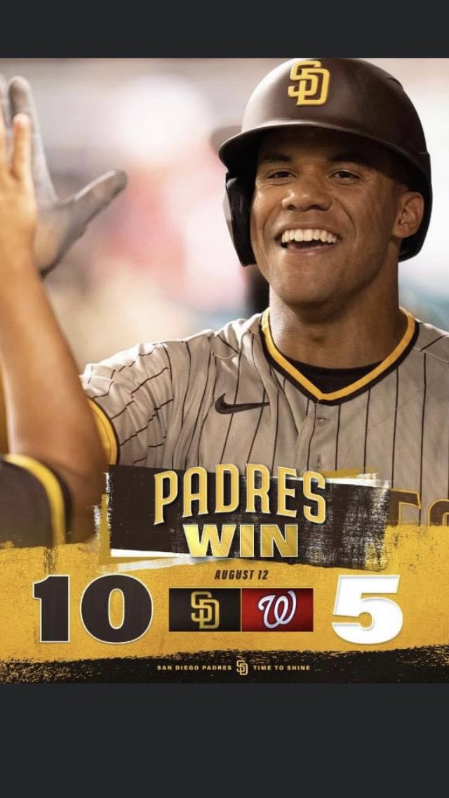 PadreFanAz's tweet image. How coincidental is this, Padres beat the Dbacks last night 10-5 and a year ago today they beat the Nats 10-5! 😳🤎💛😳