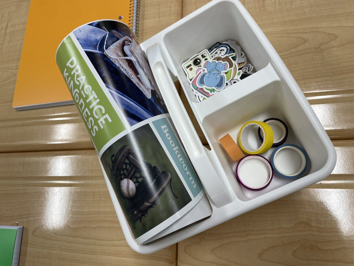 CarlyMaloney8's tweet image. Fun “first day” activity! Decorating writing notebooks for the year like vision boards! A way for students to make inferences about each other’s &amp;amp; share why they personalized notebooks the ways they did. Adds to the class community &amp;amp; provides students choice! #TeachInDavis