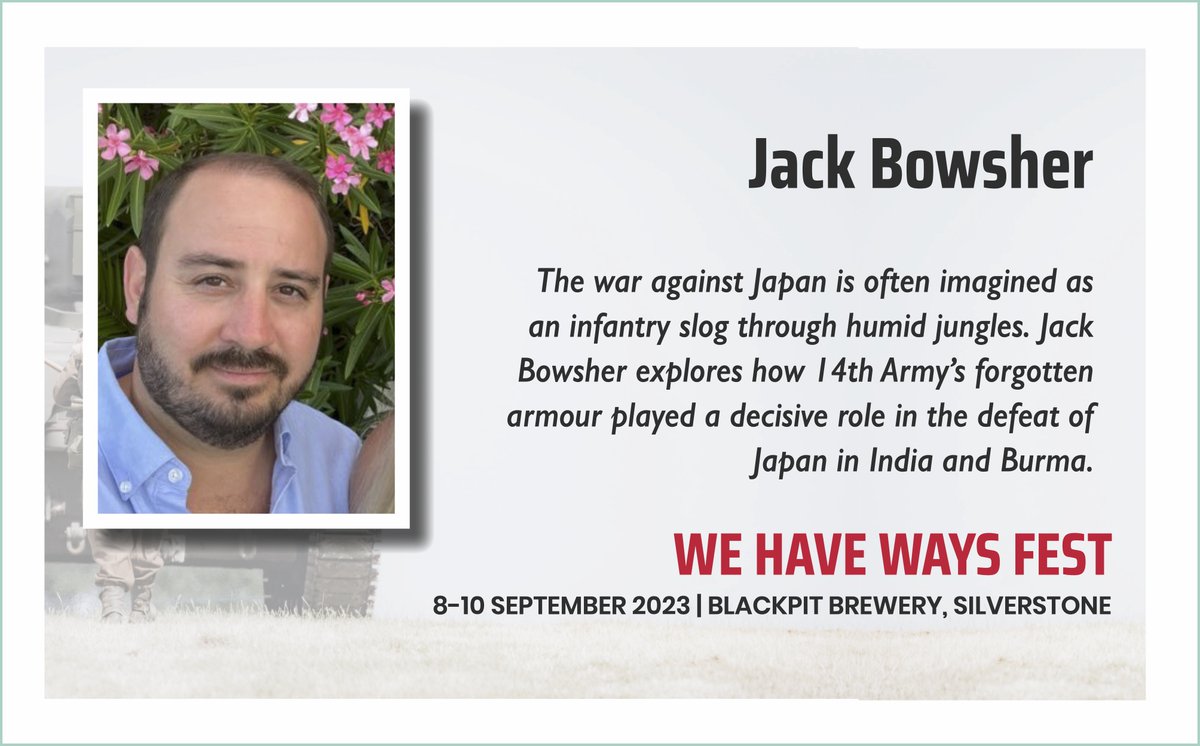 WeHaveWaysPod's tweet photo. Our speaker #WHWF updates go on! @HistoryBowsh has been doing an MA in Military History at @wlv_uni. His great-uncle served with 107th S Notts Hussars at Gazala, and he's inspired by his grandfather’s experience driving Sexton SPs. 

@almurray  @James1940
https://t.co/uYxnetlzjO https://t.co/thcRy6MCe4