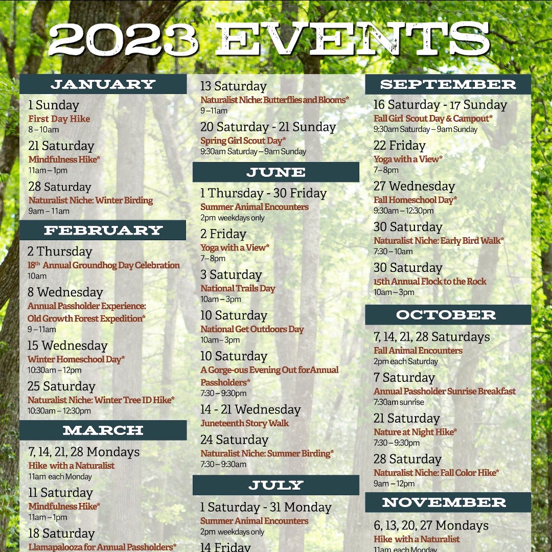 🏞️#ChimneyRockStatePark Events🗓️So much to learn and savor in this Cathedral of Mother Nature🐝🏡#OlePlantation🌼#RutherfordCountyNC🌞#CathedralofMotherNature🦌#Naturalist🍄#Mycology#FlockToTheRock🦙#Llamapalooza🔦#NatureAtNight🌛#hike🍓#forage🛶 #liveoutdoors🚵‍♀️ #ArrowRealtyNC🏹