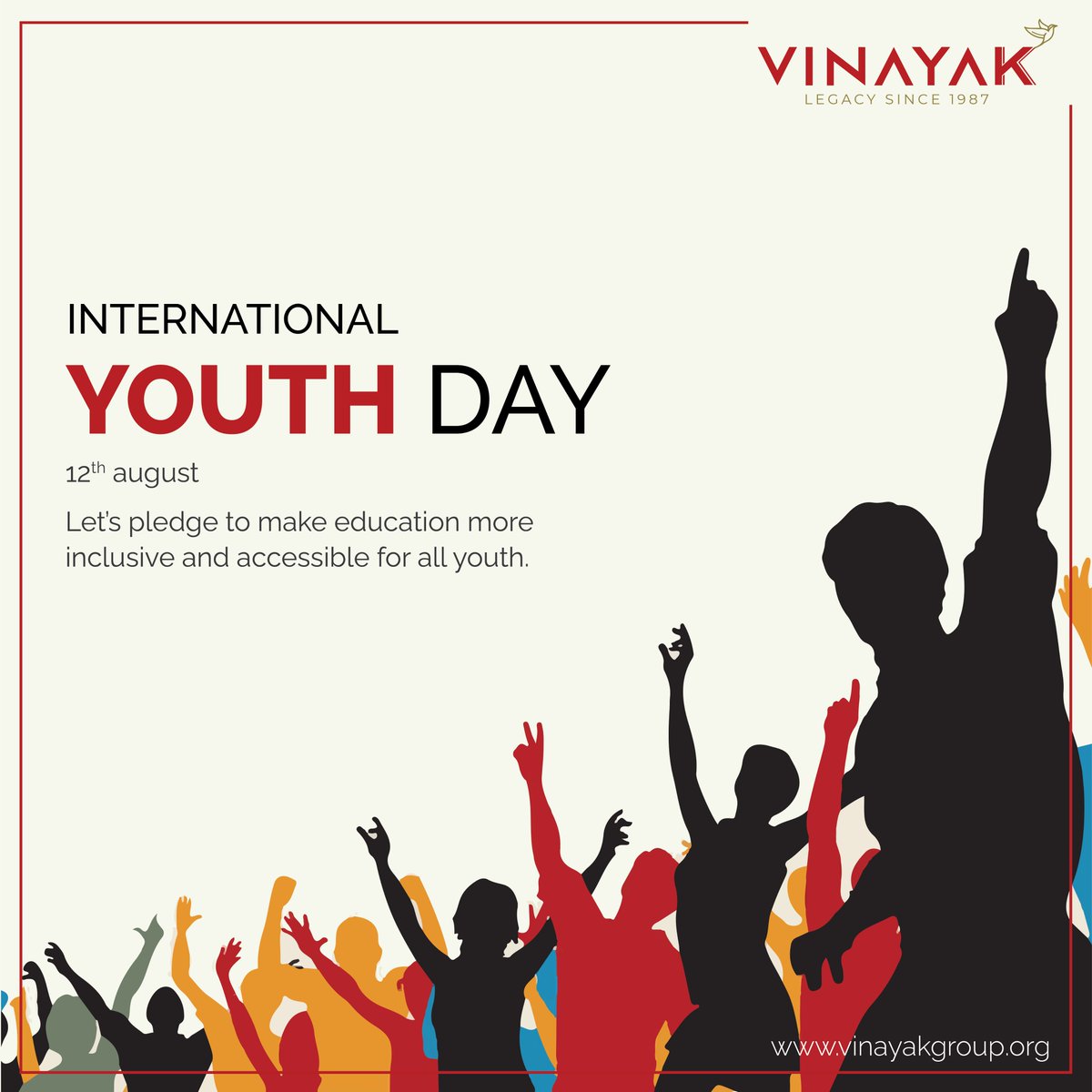 GroupVinayak's tweet photo. Cheers to the young minds who are the driving force of innovation and change!

Happy International Youth Day! May your dreams lead you to success.

#HappyInternationalYouthDay #InternationalYouthDay #VinayakGroup https://t.co/1nsDjhTCsP