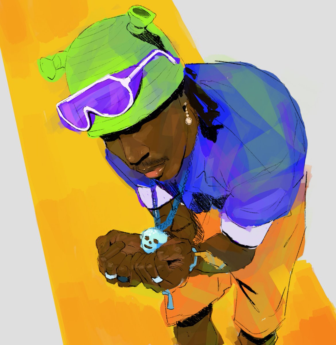 With the Shrek beanie on <a href="/Shareef_Grady/">PRETTYREEF</a>