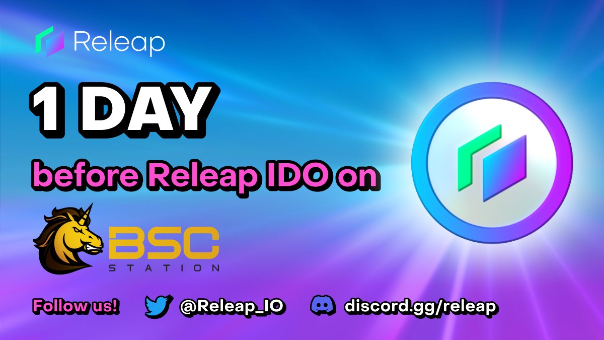 Releap_IO's tweet photo. ⏳💥 Releap's final IDO is in less than 1 DAY❗️

📌 @bscstation on 13th Aug (Sun) at 9am UTC
👉 https://t.co/PpatDnHiri 👈

Set your reminders and don't miss out! 🔥🚀 https://t.co/QrwJU8Lqsi