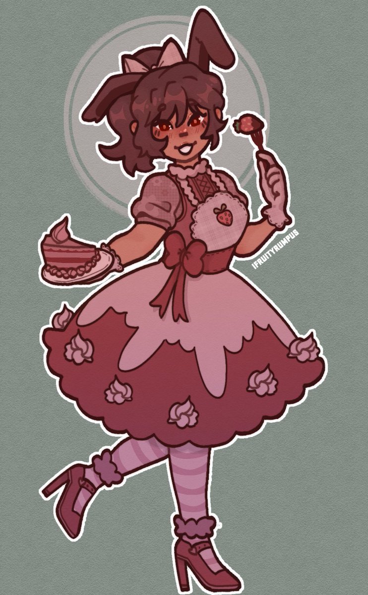 my finished piece for the #CafeRemnant collab ! 
i did velvet as red-velvet cake ^_^ #RWBY