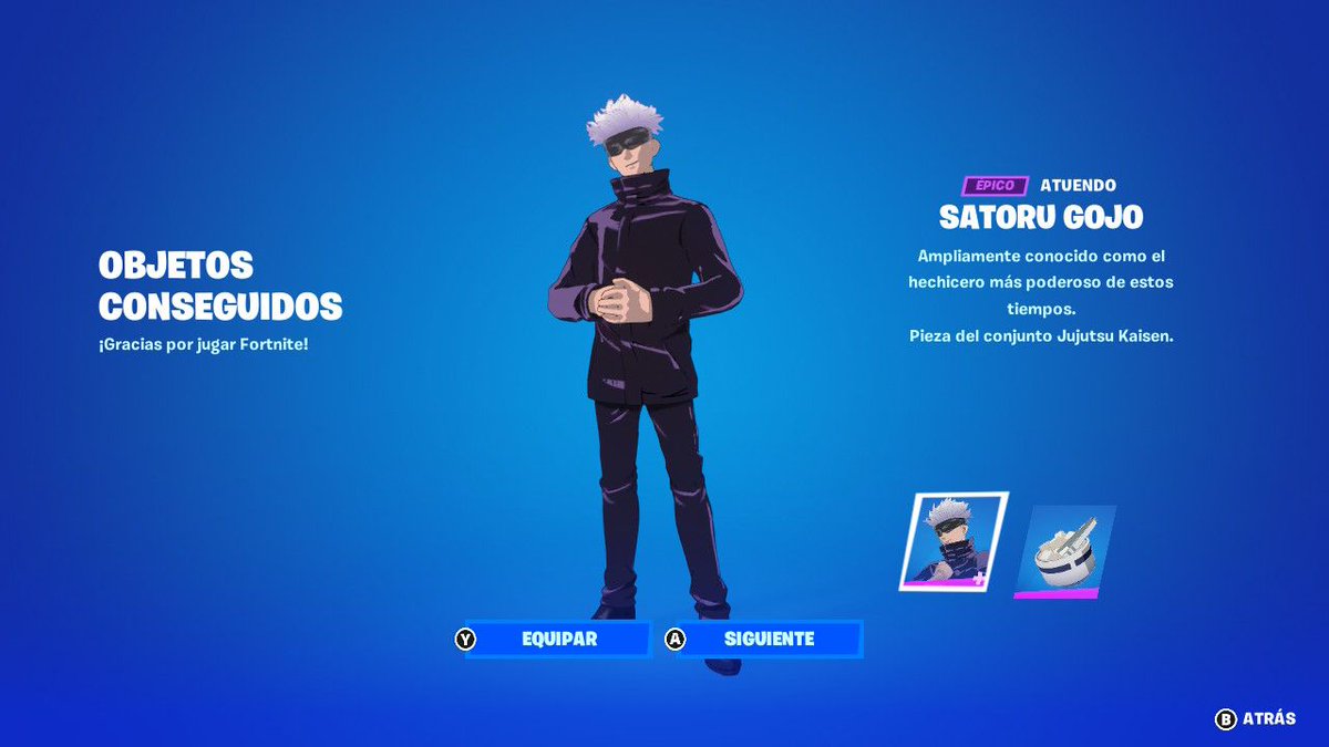 Me pude comprar la skin de satoru en fortnite 🥹🫶🏻