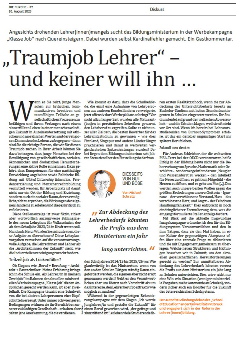 Werbung für den Lehrerberuf - eine unendliche Story