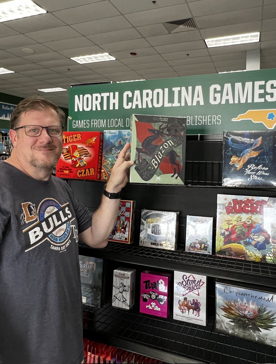 Didn't make it to #GenCon to see #Blazon at the <a href="/25thCG/">25th Century Games</a> booth last weekend, but I did finally manage to get over to <a href="/Atomic_Empire/">Atomic Empire</a> to see it on the Local Designers shelf.