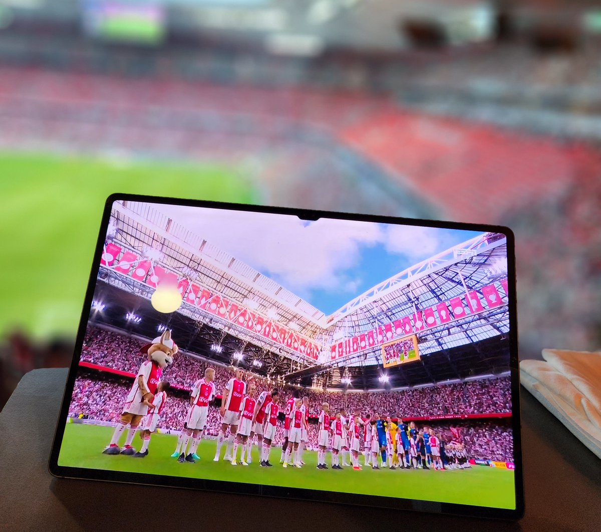 I am disappointed to miss the season opening match of @AFCAjax, but I had a great day with #AWS customers diving into the tech we built with the @Bundesliga_EN (and still secretly watch Ajax in the @FCBayern stadium :-)