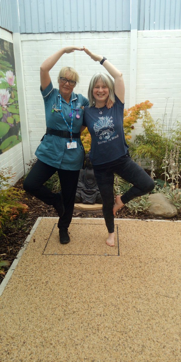 Norbury ward @ Stepping Hill have been practicing their Yoga moves in the new garden and getting in their zen!!