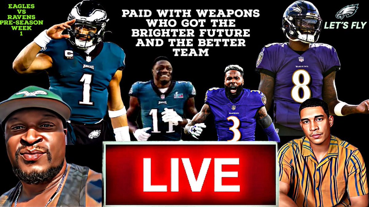 EAGLES VS RAVENS PREGAME SHOW | PAID WITH WEAPONS, WHO WILL HAVE BETTER ... youtube.com/live/TIsegBM9l… via <a href="/YouTube/">YouTube</a> @dvulton <a href="/BGSM_/">BGN SPORTS / ENTERTAINMENT MEDIA</a> <a href="/Eagles/">Philadelphia Eagles</a> <a href="/Ravens/">Baltimore Ravens</a> <a href="/NFL/">NFL</a>  TAP IN LOKE COMMENT AND SUBSCRIBE AND RETWEET 🙏🏾