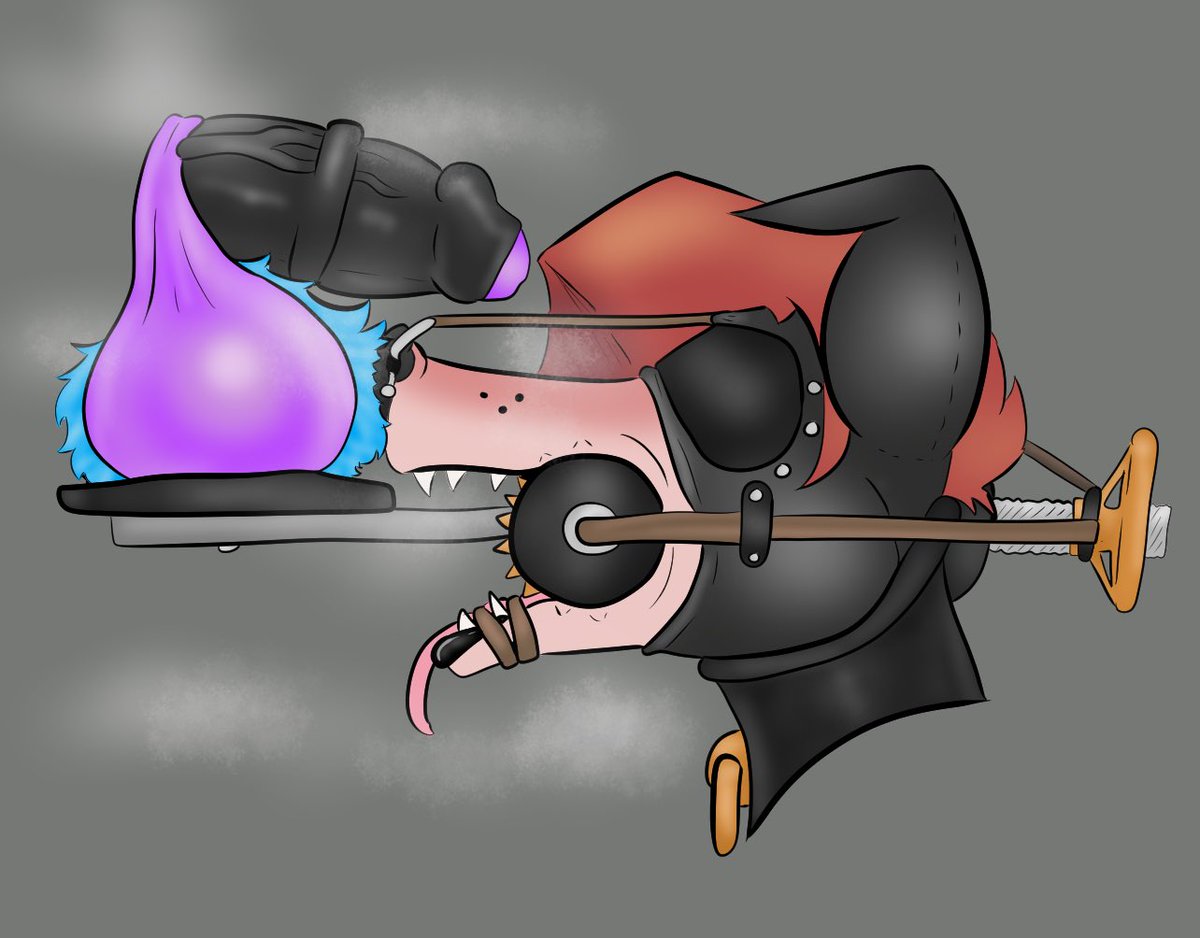 <a href="/OliveDreamPuppy/">olive</a> with a nice crank gag sniffing a birdy’s cock for a while