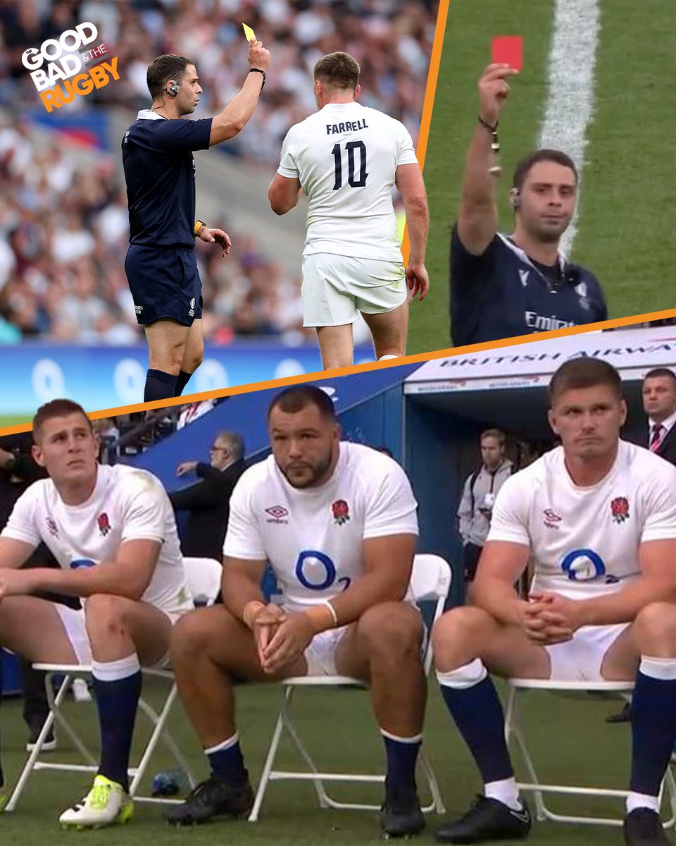 England see THREE players sent to the sin bin before Owen Farrell's yellow is upgraded to a red 🟥

A spicy second-half at Twickenham - do you agree with the decisions?

#ENGvWAL #SummerNationsSeries