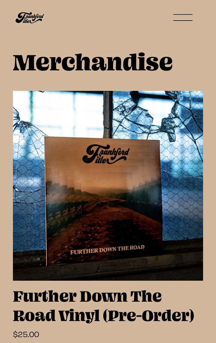 “Further Down The Road” Vinyls are officially on sale! Including all of our tracks from the “Moving On” EP. Get them while you can! frankfordfitler.com/merch