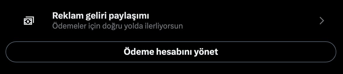 mesutcevik's tweet photo. Twitter (X) üzerinde gelir elde etmeye hak kazananlar dikkat edin, büyük vergi cezaları ile karşı karşıya kalabilirsiniz. Sizler için bir kaç tavsiyem var;

Şirkete ihtiyacınız yok ama geliri beyan edip vergisini ödemeniz gerekiyor. 

Sosyal mecralar üzerinden içerik üretenler için vergi istisnası getirildi. 1.6 Milyon TL'e kadar olan kazançlardan sadece %15 gelir vergisi kesiliyor. Geri kalan için fatura kesmenize yani şirket kurmanıza gerek yok.

Fakat hali hazırda sigortalı değilseniz, bu istisnadan yararlanmak istediğinizde Bağkur primi ödemeye başlamanız gerekecek. Şu anda bu prim en az 3000TL civarında. Sigortalı bir işte çalışmıyor ve Sosyal Mecra Geliriniz de bunu kurtarmıyorsa hiç bulaşmayın.

Eğer hazırda sigortalıysanız veya geliriniz aylık 3000TL'i aşıyorsa o zaman en yakındaki vergi dairesine giderek Sosyal Medya İçerik Üretici vergi istisnasından yararlanmak istediğinizi belirten bir dilekçe verin. 

Edevlet üzerinden size ulaştırılacak yazı ile bankada, Sosyal Medya İçerik Üreticisi hesabı açın ve yine Edevlet üzerinden bağlı bulunduğunuz vergi dairesine bu hesabın iban numarasını iletin.

Twitter (X)'a bu banka hesabınızı bağlayın. Artık gelen her ödemeden otomatik olarak %15 gelir vergisi kesilecek ve gerisi hesabınızda kalacak. İstediğiniz gibi harcayabileceksiniz.