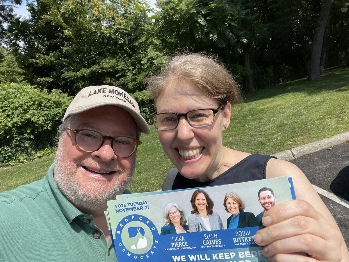 Great afternoon knocking on doors with Bedford Town Board Member Bobbi Bittker!