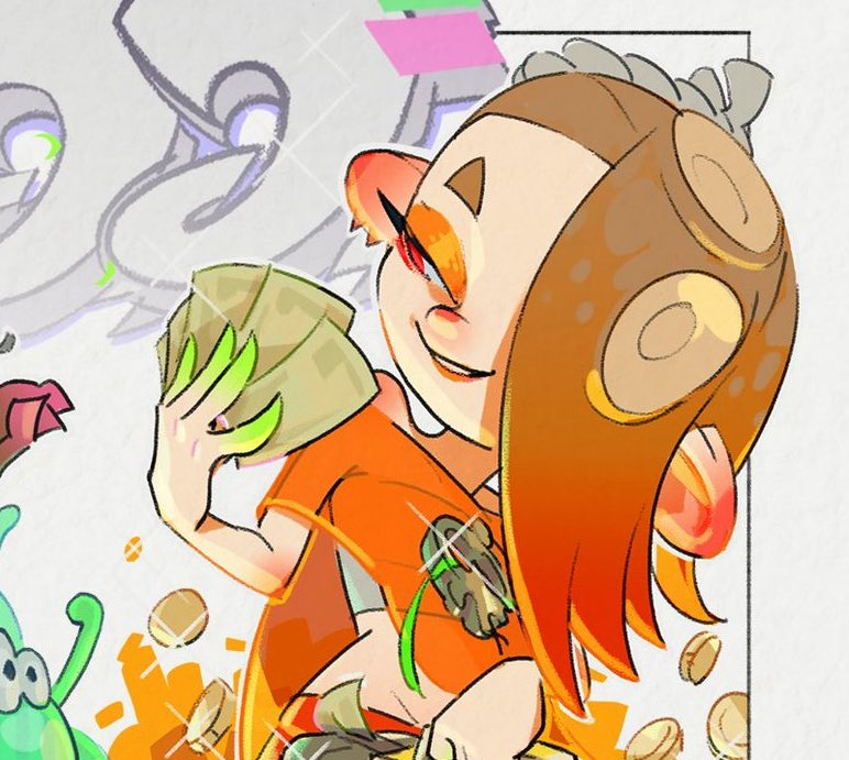 MinoruTsuneo's tweet photo. Sacrifice all mortal possessions to the queen. Go team Money! #Splatoon3 #Splatfest https://t.co/ghlcv6BAzG