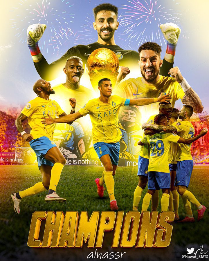 Fauwaz_SA's tweet photo. 💙💛 مبروك للعالمي 💛💙
بطولة سيدي الملك سلمان للأندية الأبطال
تستاهلون يا أبطال وهذي البطولة أول الخير 
#النصر_بطل_العرب 
#النصر_الهلال
#العالمي https://t.co/AJ83MTTaY1