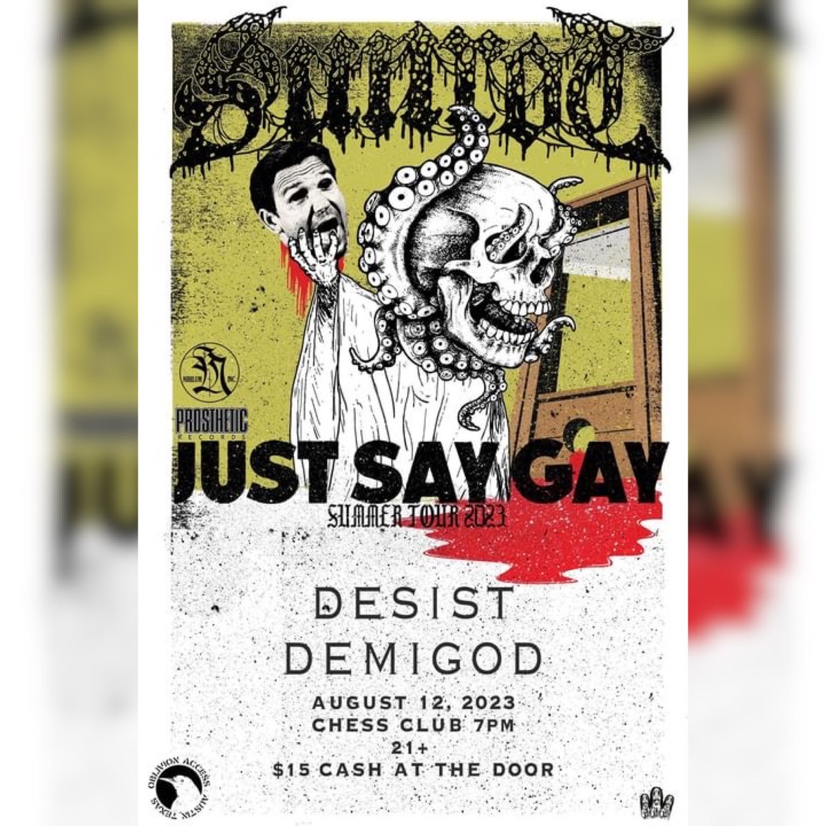 TONIGHT! 7pm at Chess Club! Show up with $15 and have a good time! This will be a fun show, lots of heavy, and lots of loud!  Bring a friend and share this flyer! See you tonight! #sludge #metal #doom #crust #austintexas #oblivionaccess #livemusic