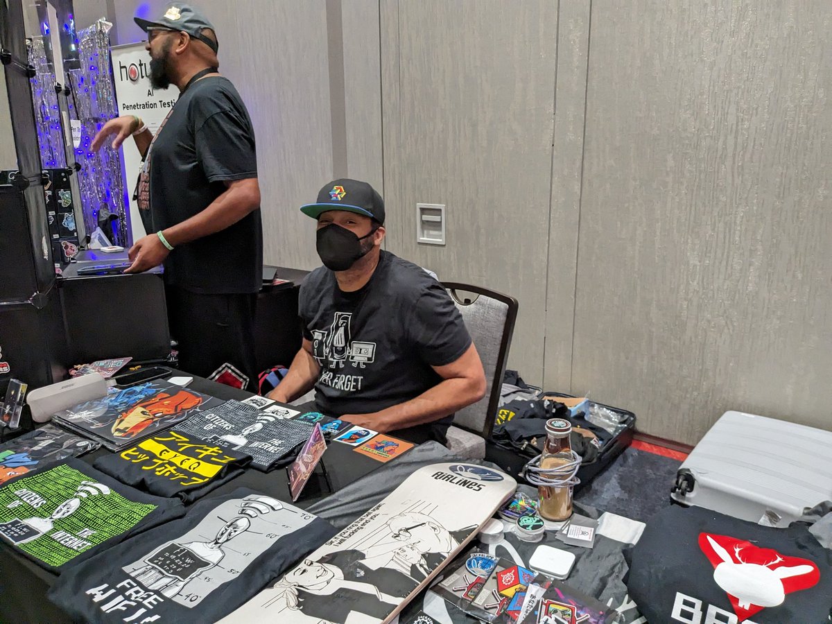 defcon_music's tweet photo. The A&amp;E booth is hopping!!!  Tons of awesome mech from all sorts of awesome #defcon  artists!  

#dc31 #npc #npccollective #dotornot @defcon @spux https://t.co/YH9COt2Hge
