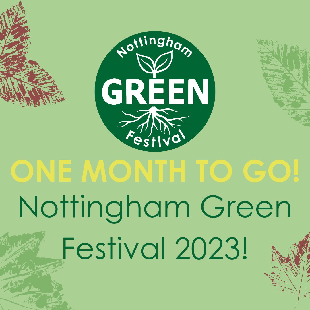 Only one more month to go until Nottingham Green Festival 2023! Join us on 10th September. Stay tuned for announcements! We will be teasing some of the stalls, speakers, buskers and musicians taking part this year! #nottinghamgreenfestival #ecologicalcrisis #eco