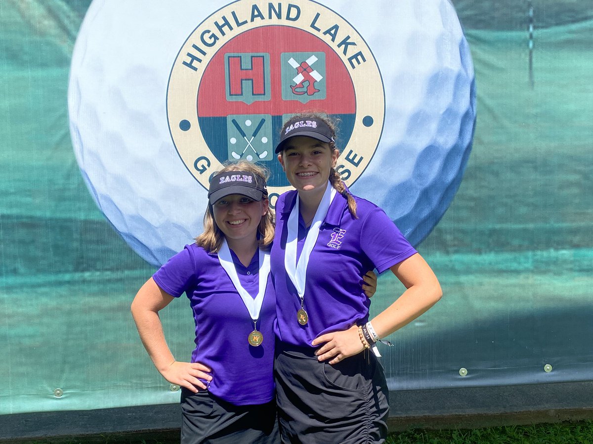 EatonHSGolf's tweet photo. Congratulations to Sophie Kochensparger on a 4th place finish and new PR with 94. Also congrats to Alanna Smith on a 10th place finish. They both played in @NationalTrailAD Lady Blazer Invitational. #goeagles https://t.co/yebwJQStnk