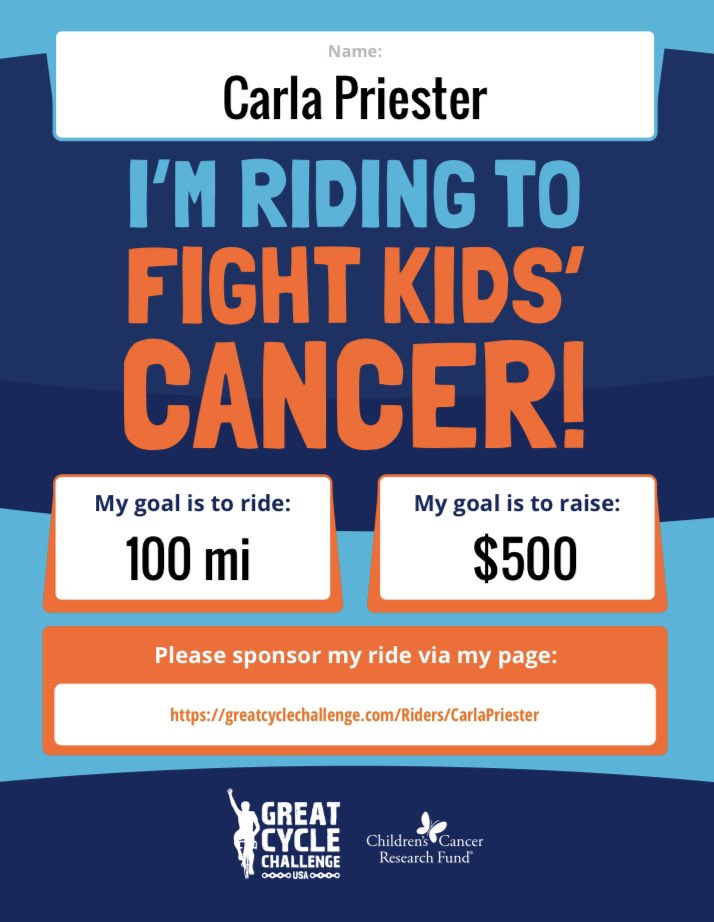 Getting close to my goal!  Please considering donating today!!  All donations are Tax Deductible!  #fightkidscancer