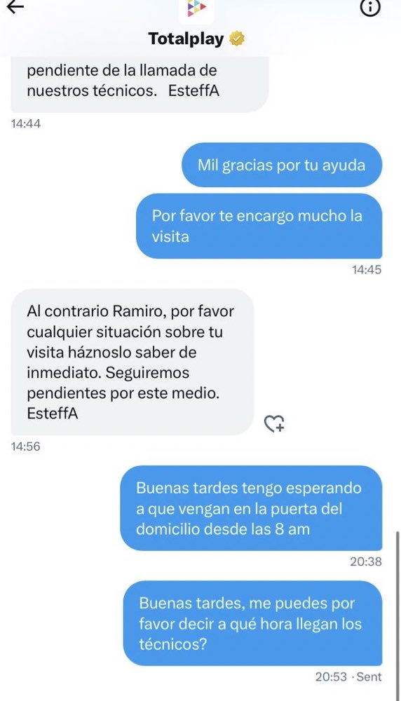 TramRios's tweet photo. @totalplaymx Llevo 4 días hablando por teléfono y rogando que me restablezcan el internet y lo uno o que me responden es que tenga la seguridad de que me están atendiendo https://t.co/ouKPfqrBDM