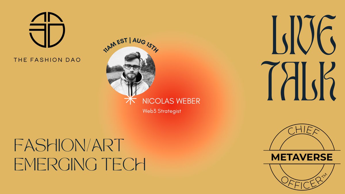Mark ur calendar to join <a href="/Nonodynamo_NFT/">NonodynamoNFT</a> &amp; <a href="/the_fashion_dao/">The Fashion DAO</a> #community on the next #web3 #emergingtech news &amp; updates this week with special guest <a href="/thenicolasweber/">Nicolas Weber</a> from @thehub_dao &amp; <a href="/TheDac_Official/">The DAC</a> 🚀
x.com/i/spaces/1rmGP…