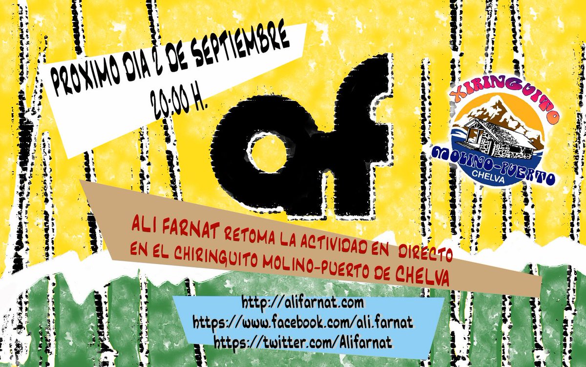 Alifarnat's tweet photo. Retornem en força.
Dissabte 2 de setembre a Xelva. Chiringuito Puerto 20h.
Us esperem. https://t.co/UXKV4hRQC1