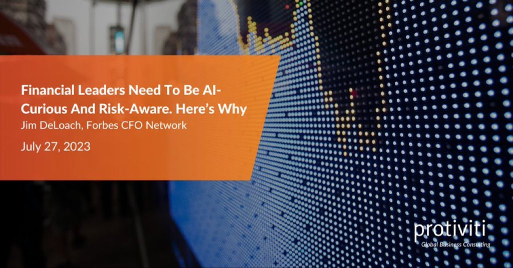 ProtivitiOman's tweet photo. Protiviti’s Jim DeLoach encourages leadership to consider the benefits and opportunities of incorporating generative AI technology but to proceed with caution and governance. Read more: https://t.co/m6j0Pp0dPb #Protiviti #Forbes #AI https://t.co/IgmvVDa2ov