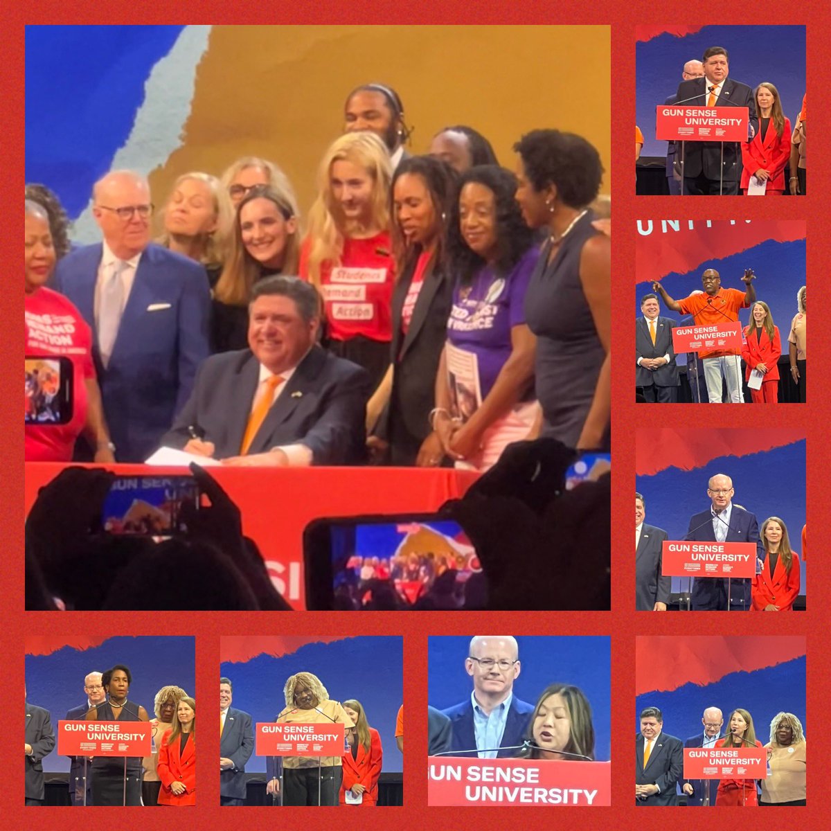 Powerful words from survivors &amp; electeds on the day after the Illinois Supreme Court upheld the assault weapon ban. Then @momsdemand volunteers got to watch @govPritzker sign into law the Firearm Industry Responsibility Act at #GSU2023
