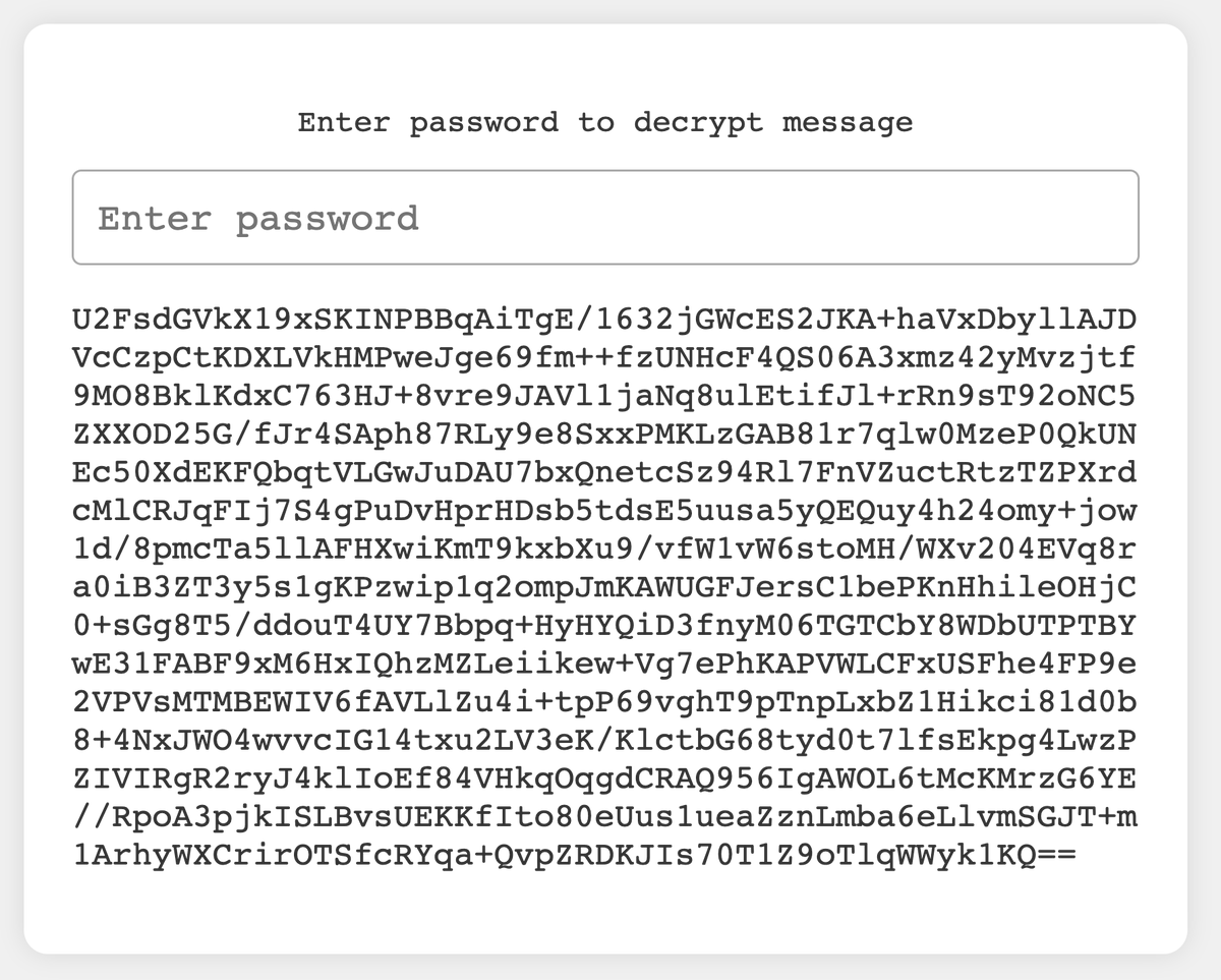dumbnamenumbers's tweet image. Introducing Secret Scribe: secretscribe.xyz

Secret Scribe lets you send secret messages with Ethscriptions.

Example: ethscriptions.com/ethscriptions/… (pw: calldata)

The idea came to me last week when my son was born and I wanted to send him an ethscription that was just for us.