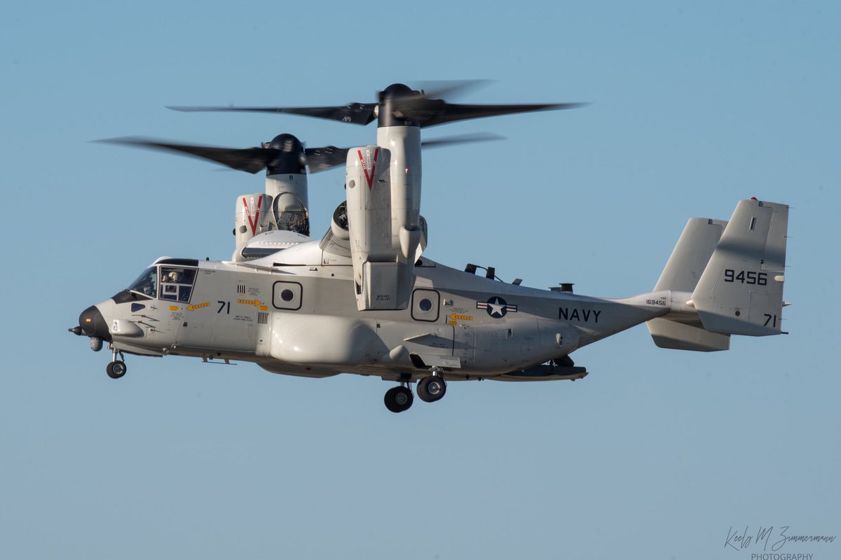 Caught the arrival of the Navy CMV-22B Osprey to the Airshow, from the Fleet Logistics Multi-Mission Squadron (VRM-30) “Titans” from NAS North Island, CA. 
*
#cmv22b #cmv22bosprey #scrch71 #yellowstoneairshow #vrm30 #billings #montana #bil #aviationphotography #veteranartist