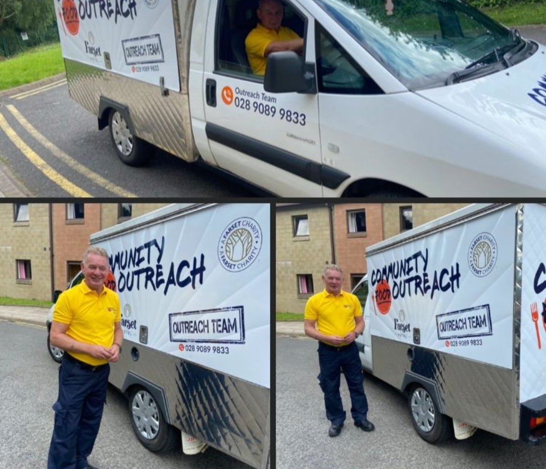 FarsetBelfast's tweet photo. Van being checked over by the new Community food Outreach driver getting ready for the start of the deliveries within the next 10 days. #CommunityEngagement https://t.co/gwM2Sg8eVF
