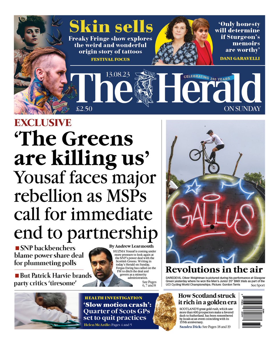 HERALD: ‘The Greens are killing us’ #TomorrowsPapersToday