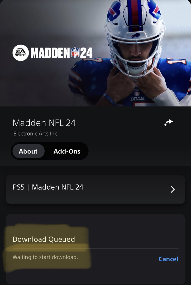 gmia on X: 'Retweet if your Madden 24 PS5 auto download is stuck in  queue(Waiting to download) EA needs to drop the game already.  