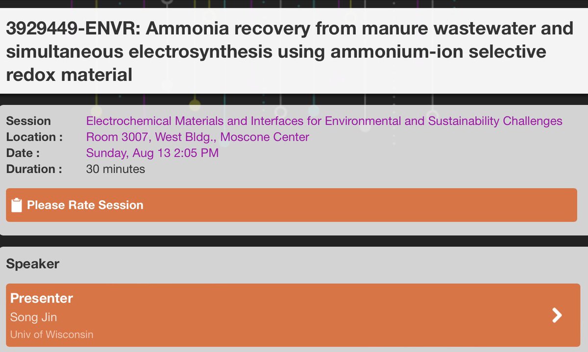 SongJin_Chem's tweet photo. My first ever talk @ACS_envr on a brand new project in @SongJin_group: 
#electrochemical #ammonia recovery from cow manure 😀

Sunday Aug 13 2:05 PM Moscone West 3007

A collaboration between @RuiWang484 @UWMadisonChem &amp; @mohan_qin @UWMadisonCEE. #acsfall2023 https://t.co/iO3Gr2lZv6