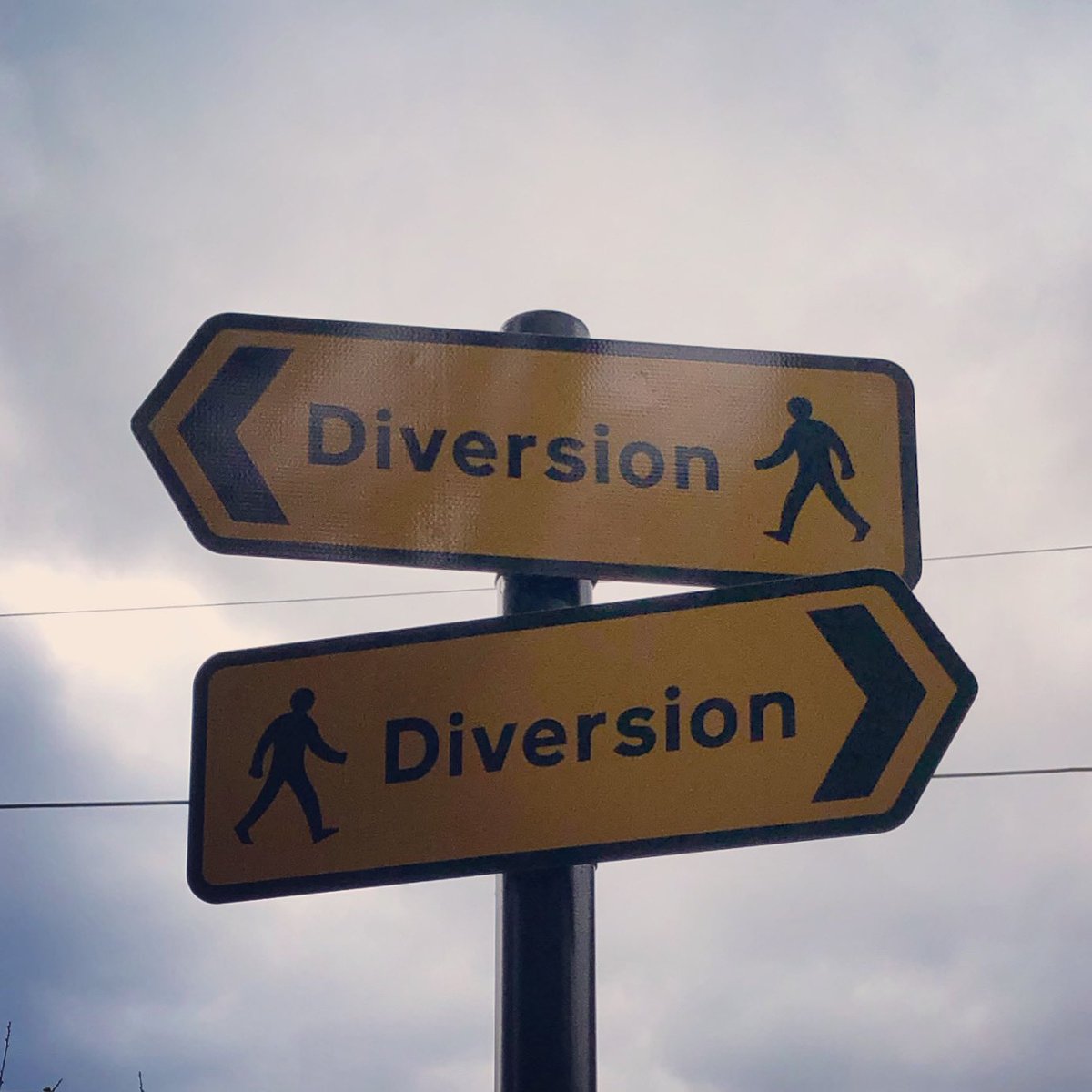 BenAtkinsDesign's tweet photo. Something of a diversion. 
Uppermill, Saddleworth.
@DesignMuseum #FontFriday #wayfinding https://t.co/zPopZIjDnb